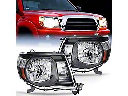 OE Style Headlights with Amber Corners; Black Housing; Clear Lens (05-11 Tacoma)