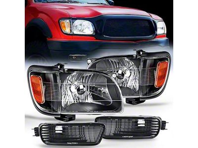 OE Style Headlights with Amber Corners; Black Housing; Clear Lens (12-15 Tacoma)