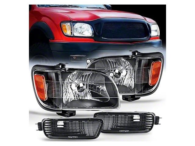 OE Style Headlights with Amber Corners; Black Housing; Clear Lens (12-15 Tacoma)