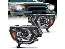 OE Style Headlights with Amber Corners; Chrome Housing; Clear Lens (12-15 Tacoma)