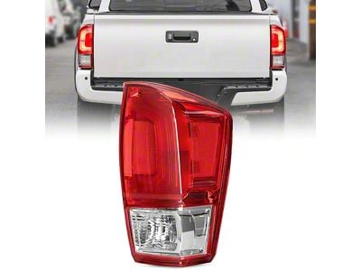 OE Style Tail Light; Chrome Housing; Red Lens; Passenger Side (16-23 Tacoma)