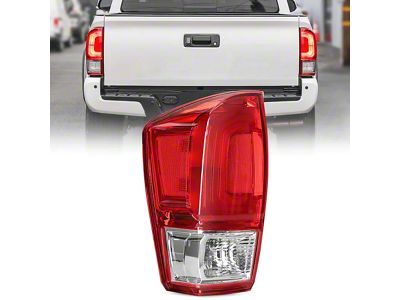 OE Style Tail Light; Chrome Housing; Red Lens; Driver Side (16-23 Tacoma)