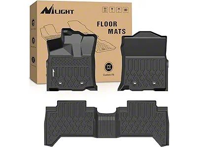 Nilight TPE Front and Rear Floor Liners; Black (18-23 Tacoma Double Cab)