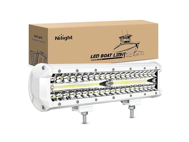 12-Inch White LED Light Bar; Spot/Flood Combo Beam (Universal; Some Adaptation May Be Required)