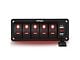 5-Gang Rocker Switch Panel with Dual USB Chargers and Voltmeter; Red LED (Universal; Some Adaptation May Be Required)