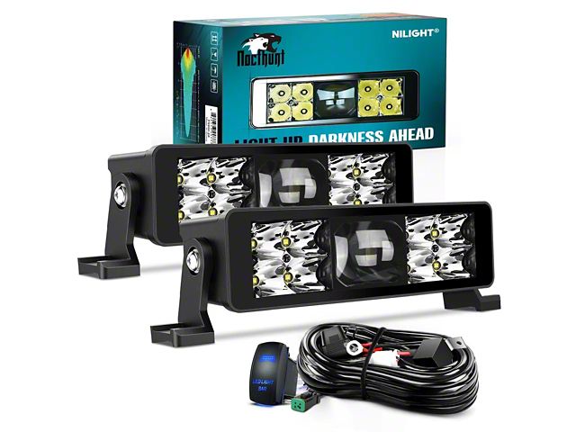 8-Inch 5D Pro Night Vision Dual Row 9-LED Light Bar; Spot Beam (Universal; Some Adaptation May Be Required)