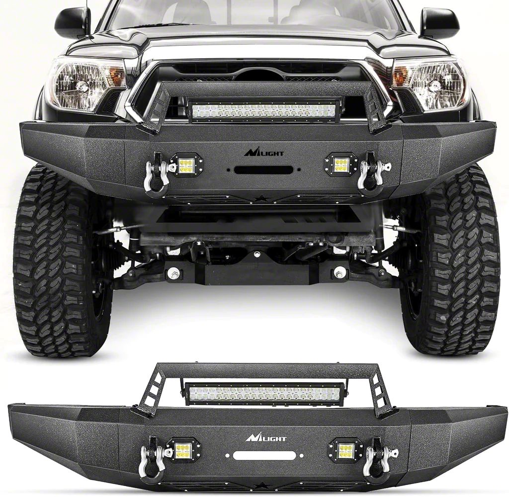 Tundra Full Width Winch Mount Front Bumper with LED Lights (14-21 ...