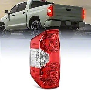 Tundra OE Style Tail Light; Chrome Housing; Red Lens; Driver Side (14 ...