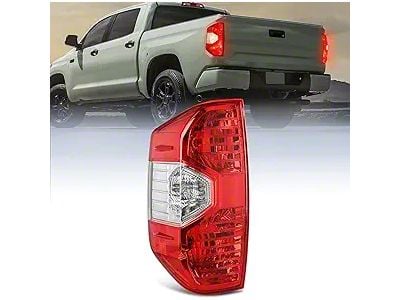 OE Style Tail Light; Chrome Housing; Red Lens; Driver Side (14-21 Tundra)