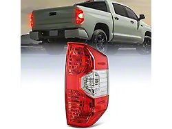 OE Style Tail Light; Chrome Housing; Red Lens; Passenger Side (14-21 Tundra)