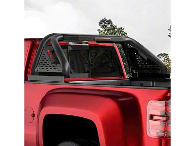 Truck Bed Chase Rack Roll Bar Cargo Carrier Basket; Chrome (14-24 Tundra)