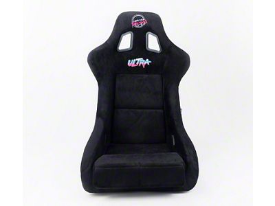 NRG Innovations Prisma Ultra Large Bucket Seat; Black Alcantara and Gold Back (Universal; Some Adaptation May Be Required)