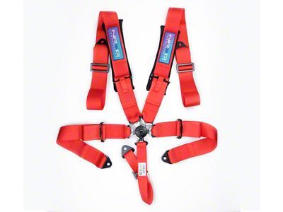 NRG Innovations SFI 16.1 5-Point Cam-Lock Racing Seat Belt Harness; Red (Universal; Some Adaptation May Be Required)