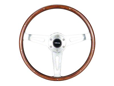 NRG Innovations Classic Wood Grain 380mm Steering Wheel with 9-Rivets; Mahogany (Universal; Some Adaptation May Be Required)