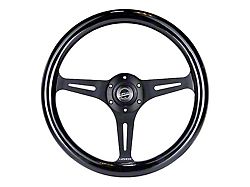 NRG Innovations Classic Wood Grain 350mm Steering Wheel; Black (Universal; Some Adaptation May Be Required)