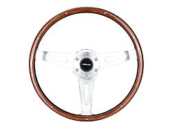 NRG Innovations Classic Wood Grain 380mm Steering Wheel with 9-Rivets; Mahogany (Universal; Some Adaptation May Be Required)