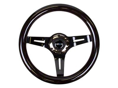 NRG Innovations Classic Wood Grain 310mm Steering Wheel; Black (Universal; Some Adaptation May Be Required)