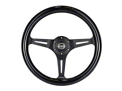 NRG Innovations Classic Wood Grain 350mm Steering Wheel; Black and Sparkle Black (Universal; Some Adaptation May Be Required)