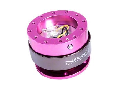 NRG Innovations 2.0 Steering Wheel Hub Quick Release; Pink with Titanium Ring (Universal; Some Adaptation May Be Required)