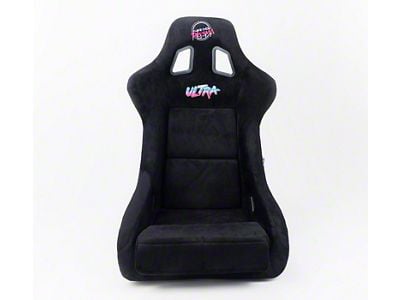 NRG Innovations Prisma Ultra Large Bucket Seat; Black Alcantara and Gold Back (Universal; Some Adaptation May Be Required)