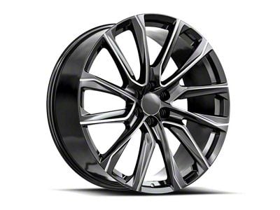 OE Revolution CAD-34 Gloss Black and Milled 6-Lug Wheel; 22x9; 31mm Offset (17-24 Titan)