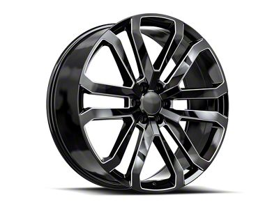 OE Revolution D-37 Gloss Black and Milled 6-Lug Wheel; 22x9; 31mm Offset (17-24 Titan)