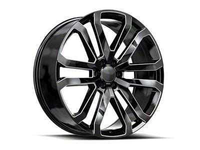 OE Revolution D-37 Gloss Black and Milled 6-Lug Wheel; 24x10; 31mm Offset (04-15 Titan)