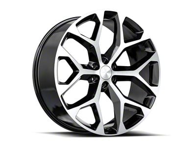 OE Revolution G-09 Gloss Black and Machined 6-Lug Wheel; 24x10; 24mm Offset (17-24 Titan)