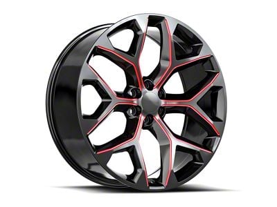 OE Revolution G-09 Gloss Black and Red Milled 6-Lug Wheel; 24x10; 24mm Offset (04-15 Titan)