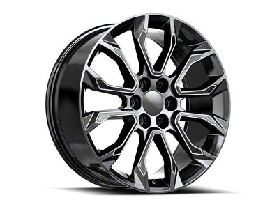 OE Revolution G-38 Gloss Black and Milled 6-Lug Wheel; 22x9; 31mm Offset (17-24 Titan)