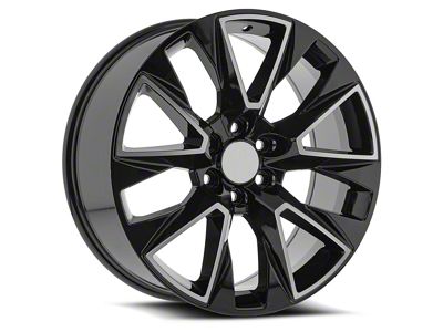 OE Revolution C-14 Gloss Black and Machined 6-Lug Wheel; 22x9; 28mm Offset (16-24 Titan XD)