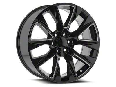 OE Revolution C-14 Gloss Black and Milled 6-Lug Wheel; 22x9; 28mm Offset (16-24 Titan XD)