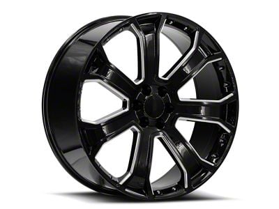 OE Revolution G-06 Gloss Black and Machined 6-Lug Wheel; 22x9; 31mm Offset (16-24 Titan XD)