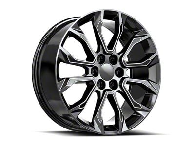 OE Revolution G-38 Gloss Black and Milled 6-Lug Wheel; 24x10; 31mm Offset (16-24 Titan XD)