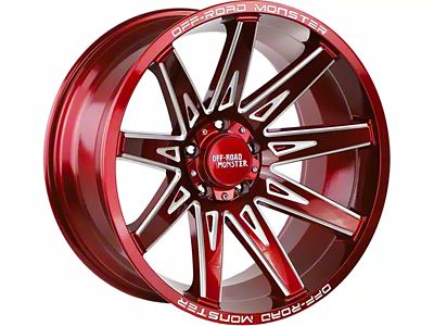 Off-Road Monster M25 Candy Red Milled 6-Lug Wheel; 20x10; -19mm Offset (03-09 4Runner)