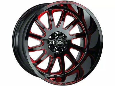 Off-Road Monster M17 Gloss Black Candy Red Milled 6-Lug Wheel; 20x10; -19mm Offset (04-15 Titan)