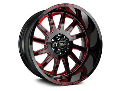 Off Road Monster M17 Gloss Black Candy Red Milled 6-Lug Wheel; 22x12; -44mm Offset (04-15 Titan)