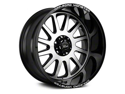 Off Road Monster M17 Gloss Black Machined 6-Lug Wheel; 22x12; -44mm Offset (04-15 Titan)