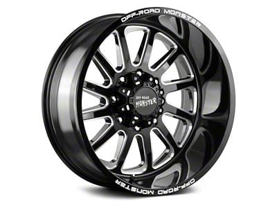 Off Road Monster M17 Gloss Black Milled 6-Lug Wheel; 22x12; -44mm Offset (04-15 Titan)