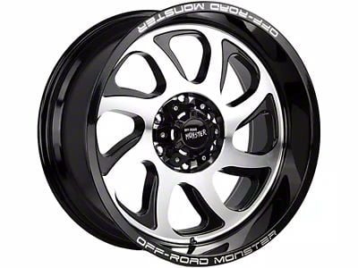 Off-Road Monster M22 Gloss Black Machined 6-Lug Wheel; 20x10; -19mm Offset (04-15 Titan)