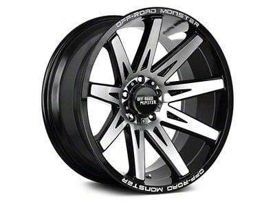 Off Road Monster M25 Gloss Black Machined 6-Lug Wheel; 22x12; -44mm Offset (04-15 Titan)