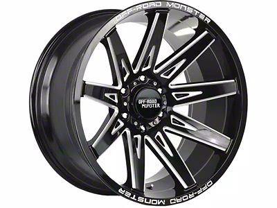 Off-Road Monster M25 Gloss Black Milled 6-Lug Wheel; 20x10; -19mm Offset (04-15 Titan)