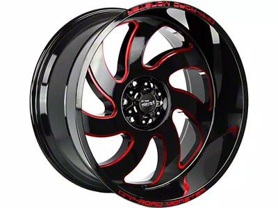 Off-Road Monster M07 Gloss Black Candy Red Milled 6-Lug Wheel; 20x10; -19mm Offset (05-15 Tacoma)