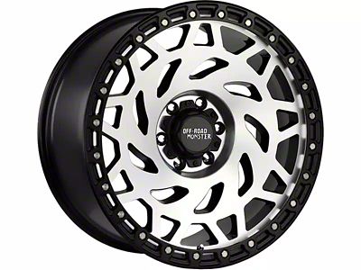 Off-Road Monster M50 Gloss Black Machined with Black Ring 6-Lug Wheel; 17x9; 0mm Offset (05-15 Tacoma)