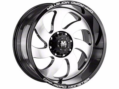 Off-Road Monster M07 Gloss Black Machined 6-Lug Wheel; 20x10; -19mm Offset (10-24 4Runner)