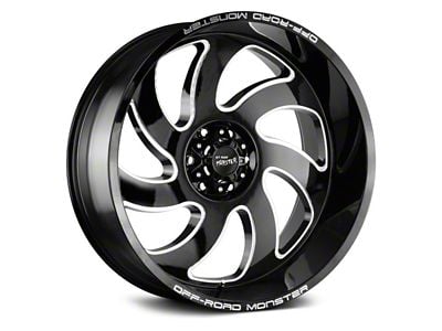 Off Road Monster M07 Gloss Black Milled 6-Lug Wheel; 22x12; -44mm Offset (10-24 4Runner)