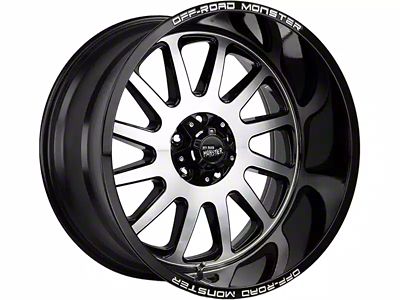 Off-Road Monster M17 Gloss Black Machined 6-Lug Wheel; 17x9; 0mm Offset (10-24 4Runner)