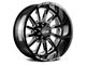 Off Road Monster M17 Gloss Black Milled 6-Lug Wheel; 22x12; -44mm Offset (10-24 4Runner)