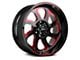 Off Road Monster M22 Gloss Black Candy Red Milled 6-Lug Wheel; 22x12; -44mm Offset (10-24 4Runner)