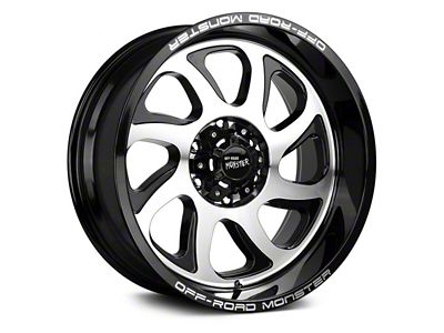 Off Road Monster M22 Gloss Black Machined 6-Lug Wheel; 22x12; -44mm Offset (10-24 4Runner)